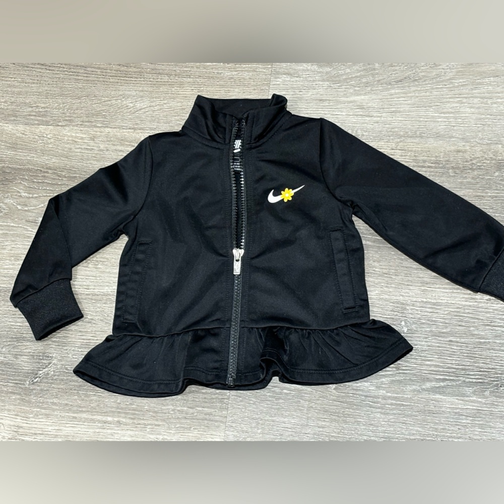 Nike Baby Girl Size 12 Months Zip Up Ruffle Black